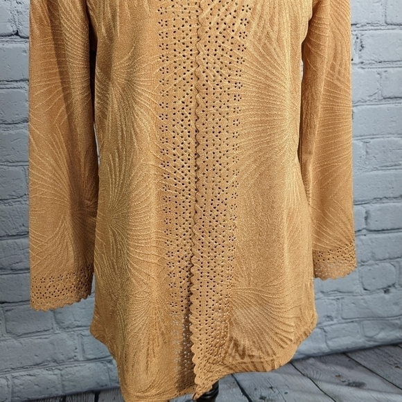 Allie & Rob women's long sleeve stretch knit razer cut design sz m open front b6 - Picture 7 of 9